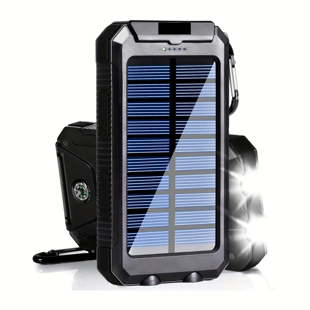 PowerFlash Portable - Solar-Powered Rechargeable Power Bank & Flashlight