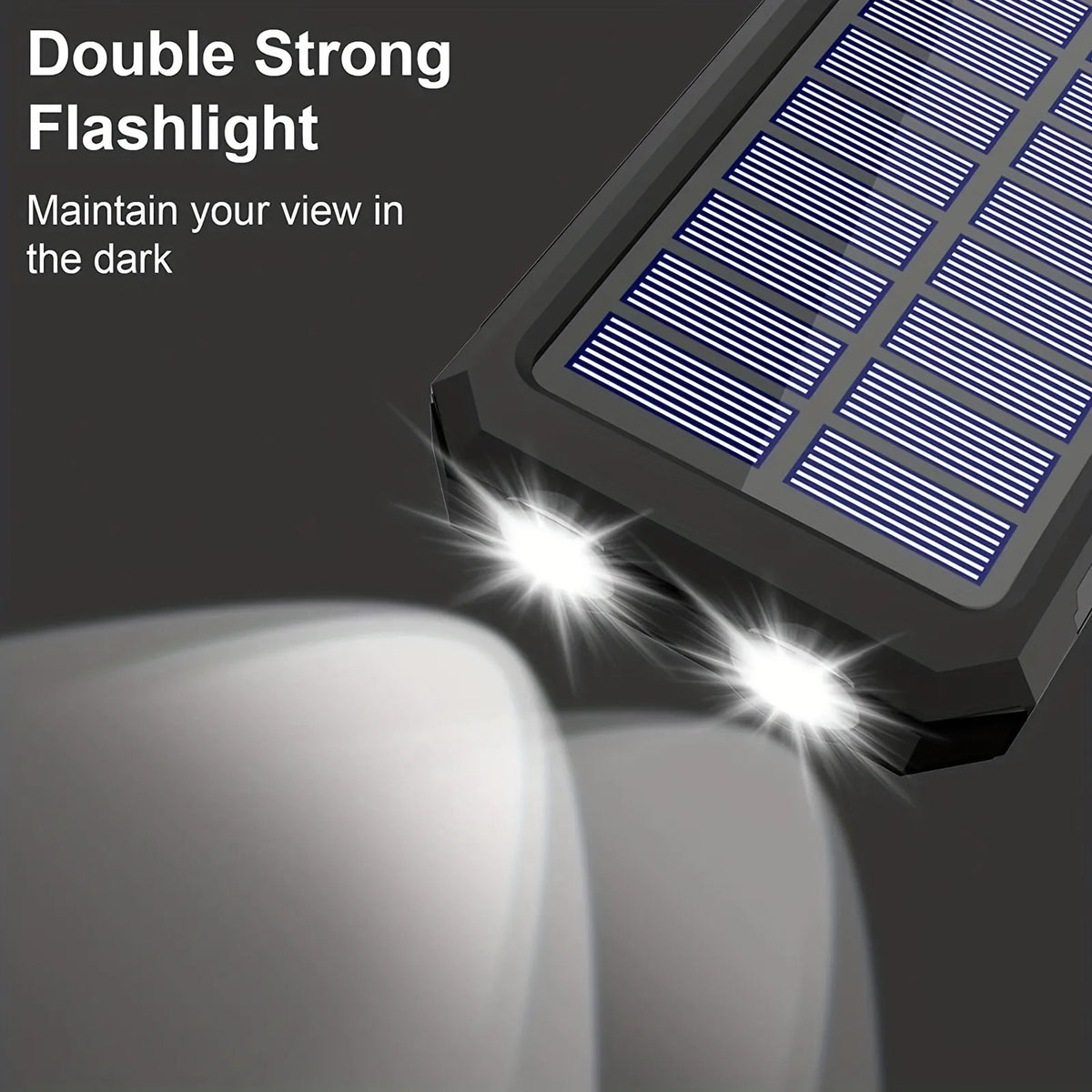 PowerFlash Portable - Solar-Powered Rechargeable Power Bank & Flashlight