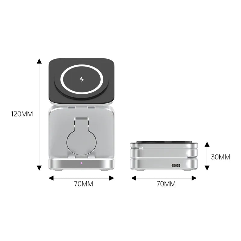 PowerFlex 3-in-1 Charging Station - Magnetic & Foldable Wireless Charger