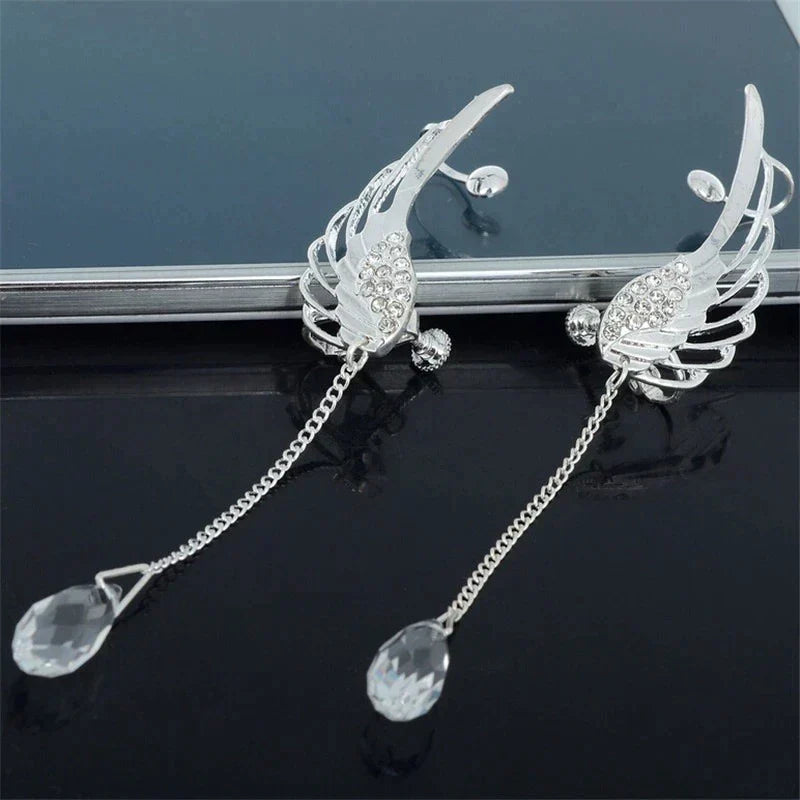 GlintCuff - Angel Wing Ear Cuffs with Sparkling Stone Accent