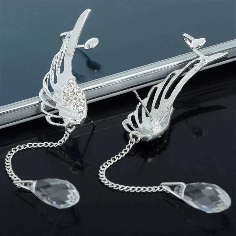 GlintCuff - Angel Wing Ear Cuffs with Sparkling Stone Accent