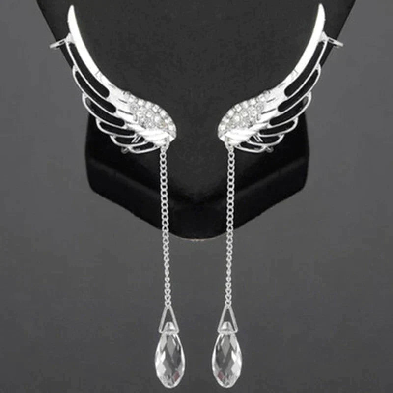 GlintCuff - Angel Wing Ear Cuffs with Sparkling Stone Accent