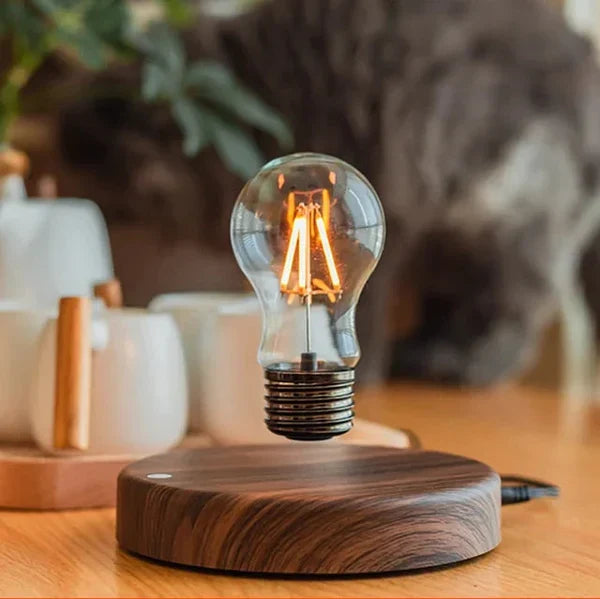 LevitaLux - Magnetic Levitating Light with Walnut Wood Base