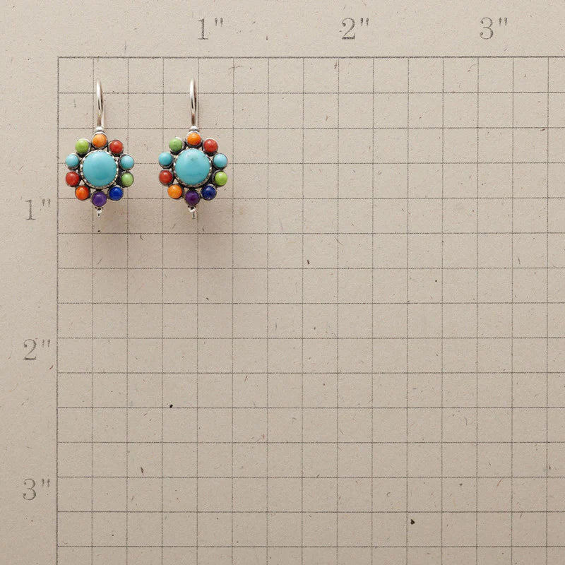 Naida - Colorful Round Turquoise Earrings