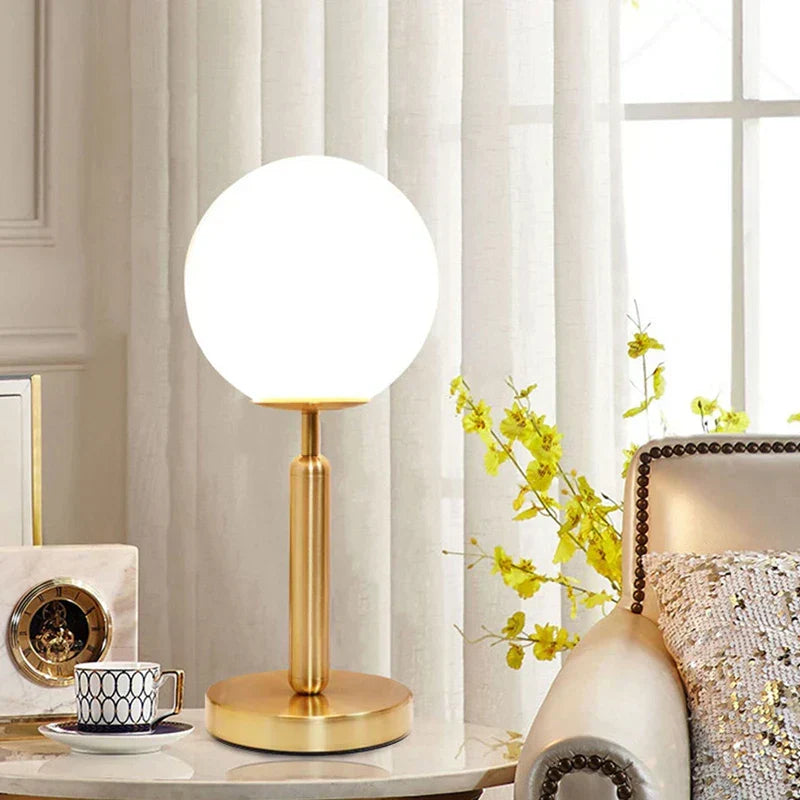 Forwynn - Modern Brass Glass LED Table Lamp