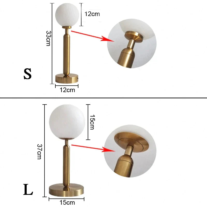 Forwynn - Modern Brass Glass LED Table Lamp