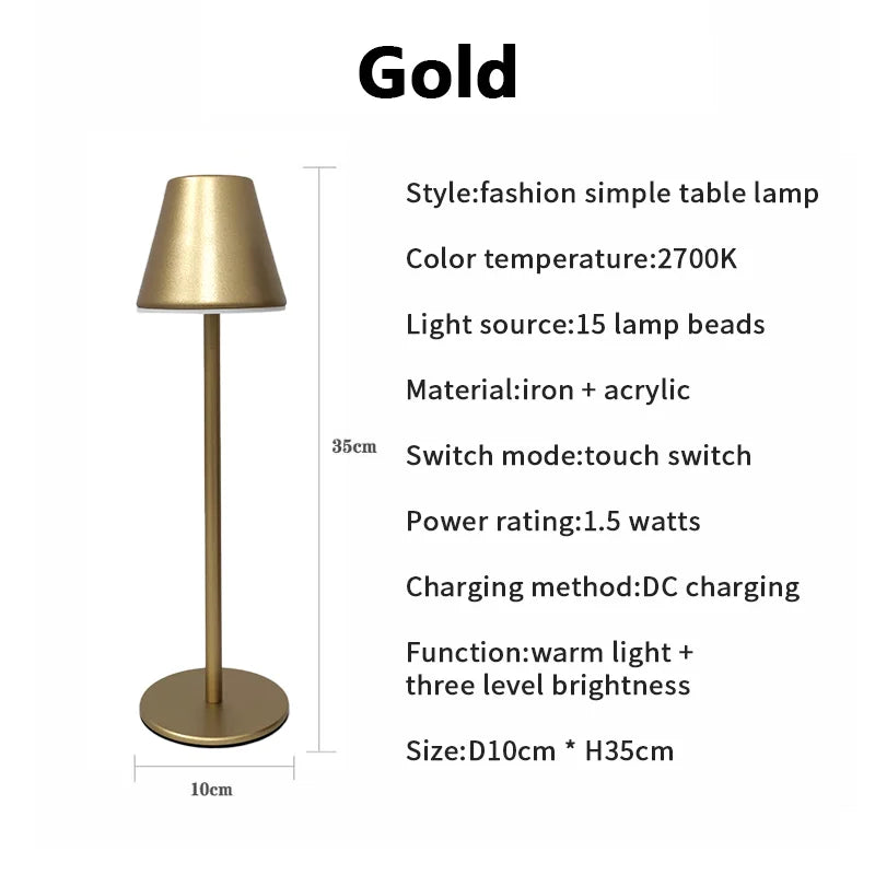 Wehbrook - Wireless Rechargeable Touch Desk Lamp