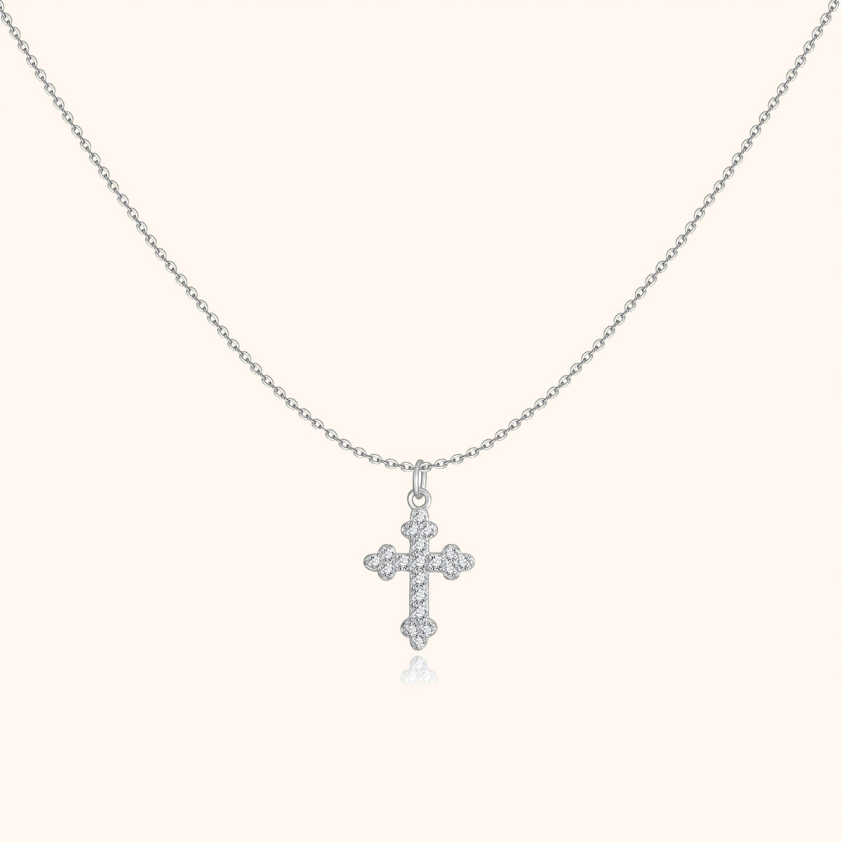 Clémence Necklace - Elegant Sterling Silver Cross Pendant