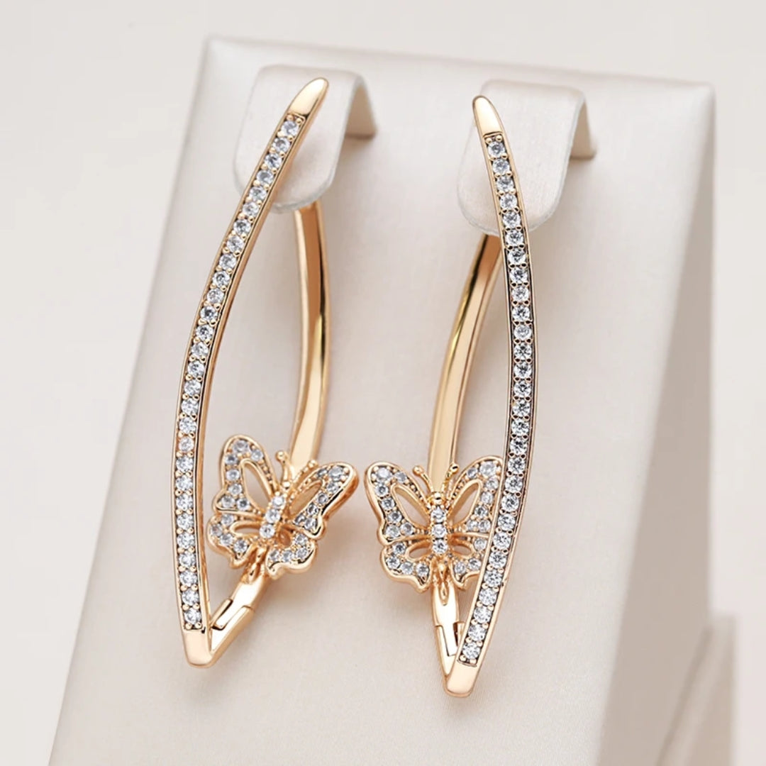 Lysenna Sparkling Butterfly Earrings - Elegant Everyday Style