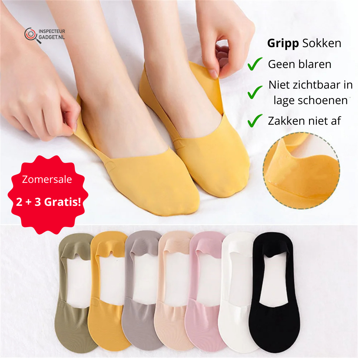 Gripp - No-Slip Cotton Ankle Socks