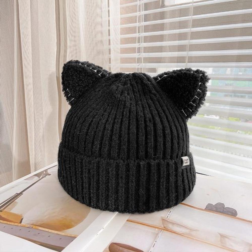 CozyCat Beanie - Trendy Knit Hat with Cat Ears