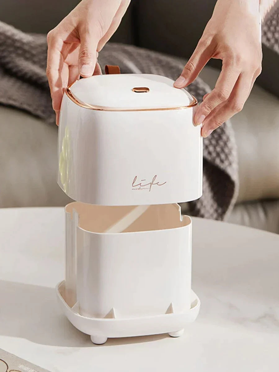 LuxeBin - Elegant Tabletop Trash Bin for Any Space