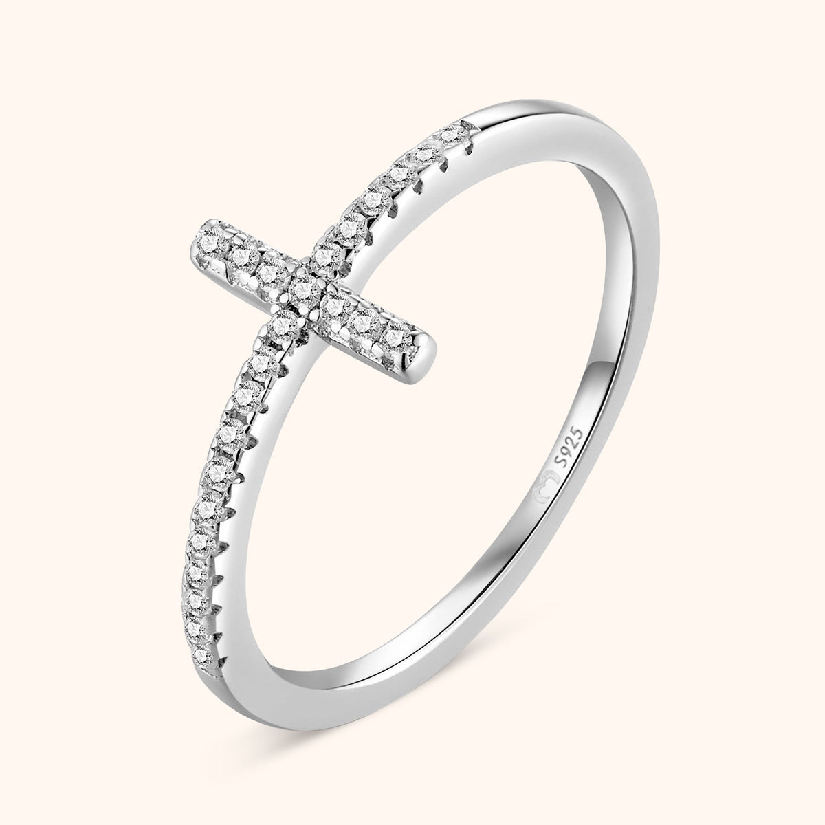 Faith Cross Ring - Elegant Zirconia Symbol of Hope and Style