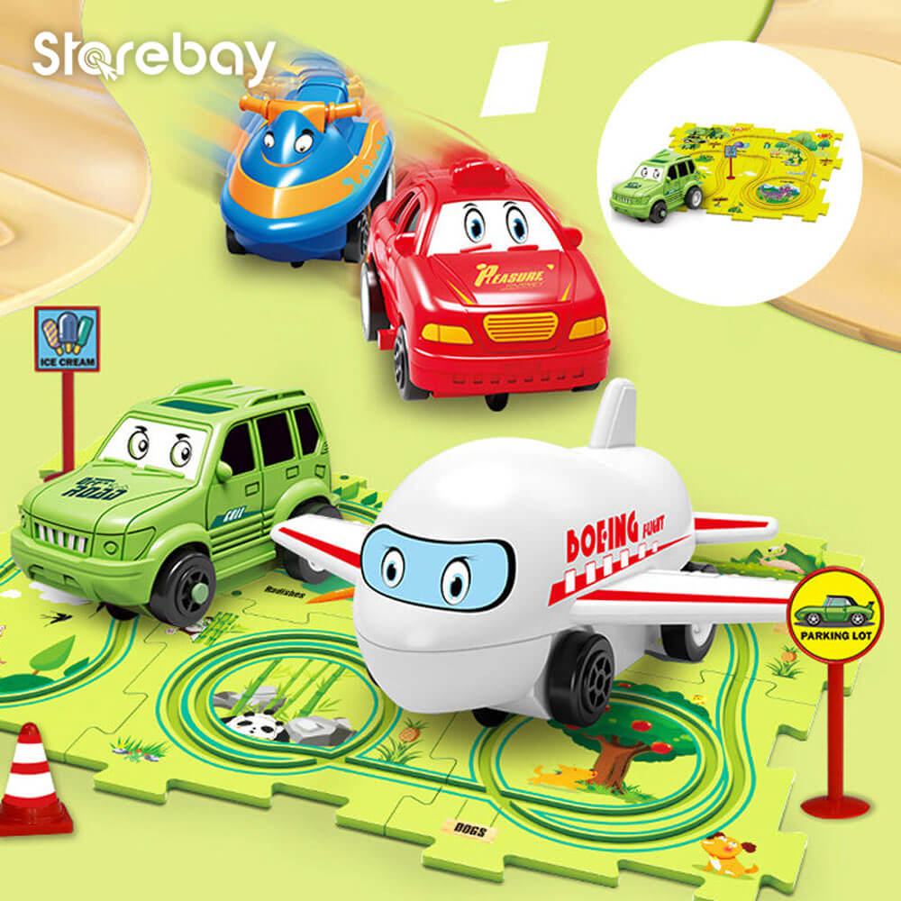 CreativeTrack Puzzle - Build-Your-Own Race Track for Kids