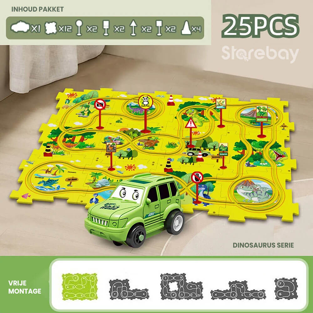 CreativeTrack Puzzle - Build-Your-Own Race Track for Kids