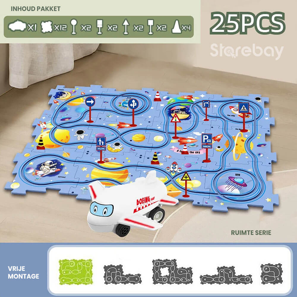CreativeTrack Puzzle - Build-Your-Own Race Track for Kids