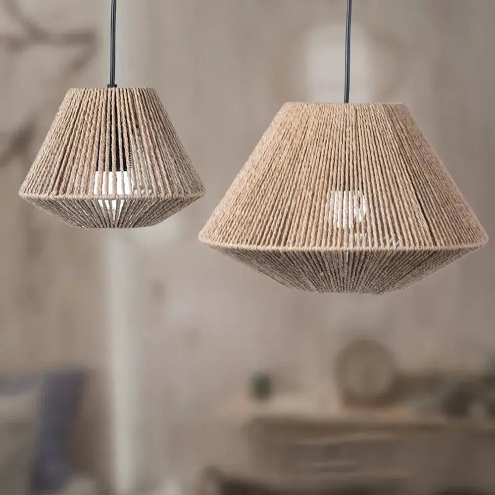RusticRays - Handwoven Rattan Pendant Light