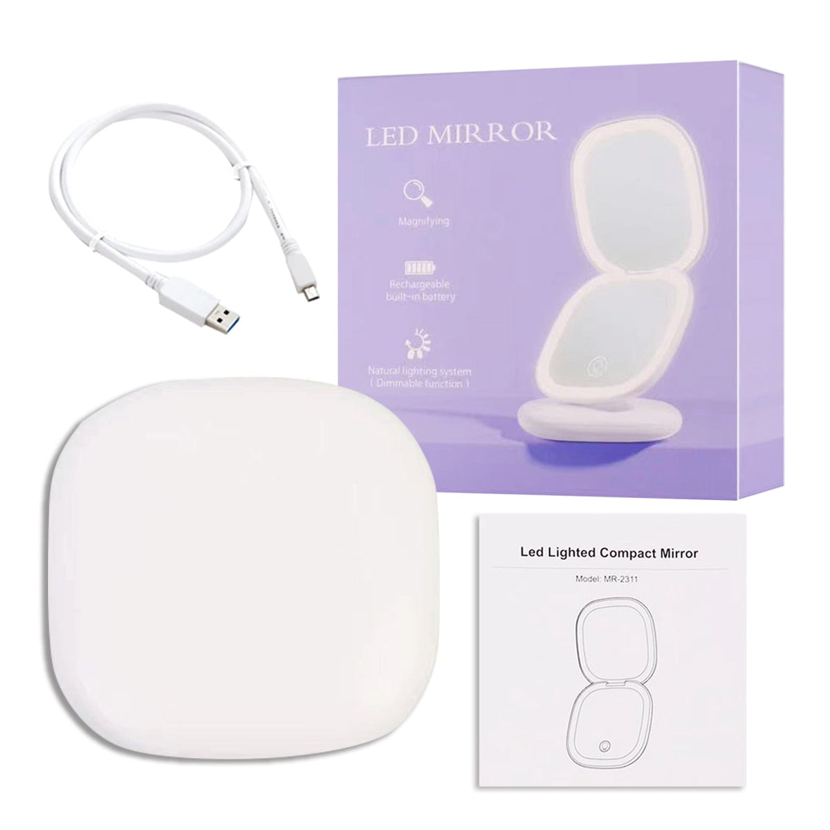 GlowMirror - LED Lighted Makeup Mirror with 5x Magnification