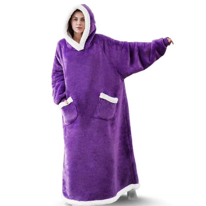 SleeveSnug - Oversized Flannel Blanket Sweatshirt
