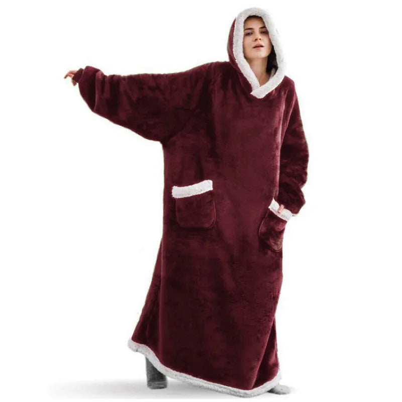 SleeveSnug - Oversized Flannel Blanket Sweatshirt
