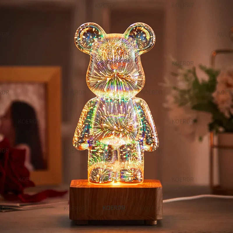 StarBear - Enchanting 3D Fireworks Effect Bear Lamp