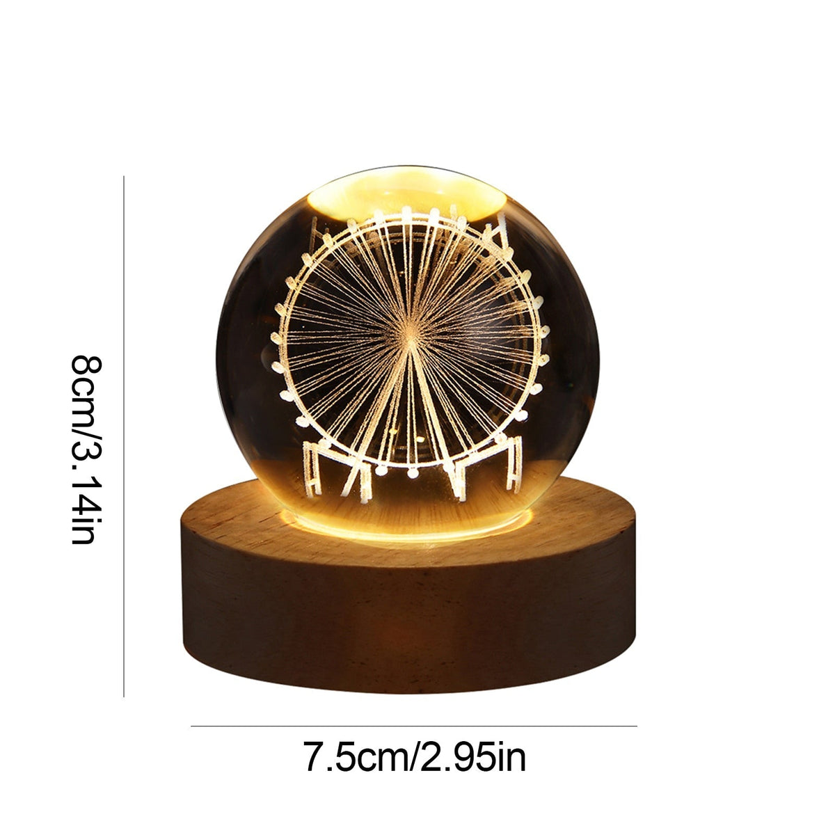 Crystal Light Ball - Enchanting Glass Ambiance Light for Your Home