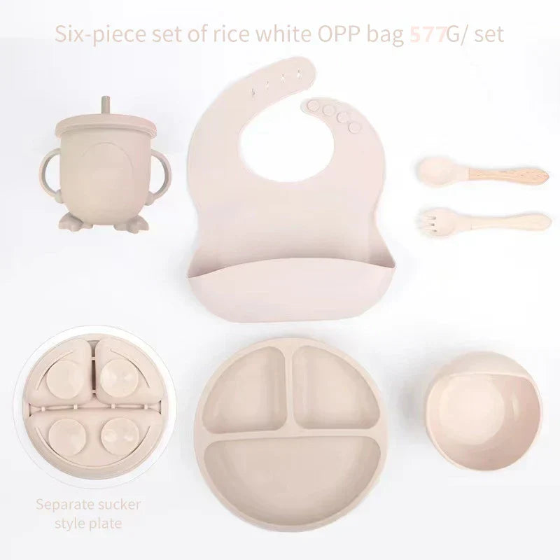 SiliconeBaby Set - Complete 6-Piece Silicone Feeding Set for Babies