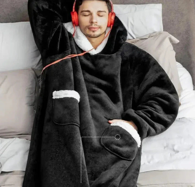 SleeveSnug - Oversized Flannel Blanket Sweatshirt