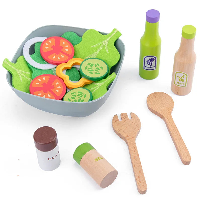 WoodPlay Set - Realistic Wooden Kitchen Playset for Kids