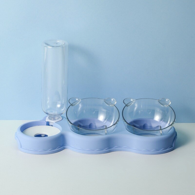 KarlFeast - Stylish 3-in-1 Pet Feeder Bowl