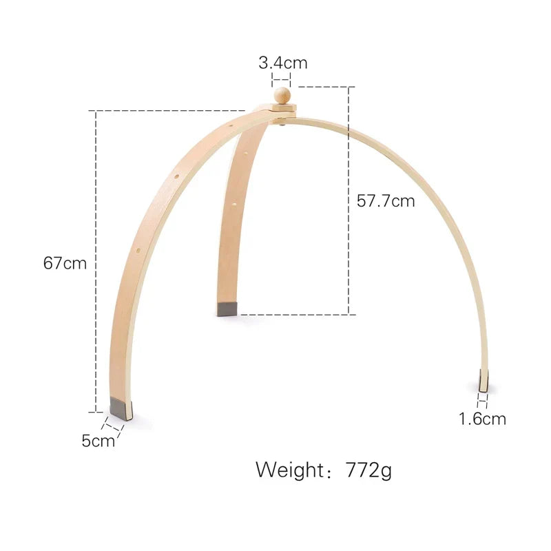 Montessori RattleFrame - Wooden Play Gym with Hanging Toys