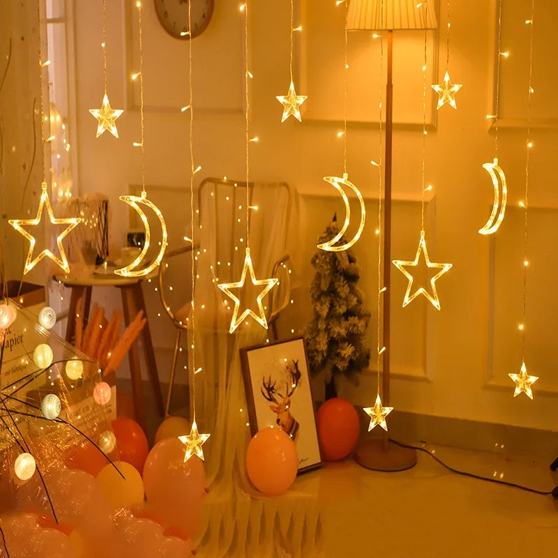 FestiveLights String - Star and Moon Light Garland