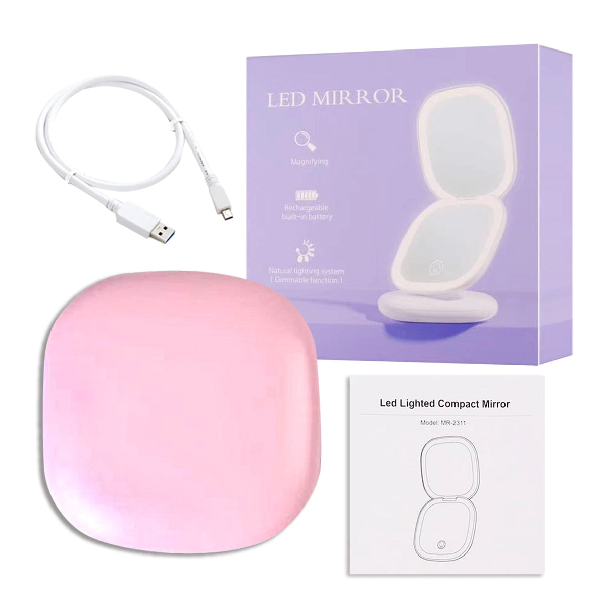 GlowMirror - LED Lighted Makeup Mirror with 5x Magnification