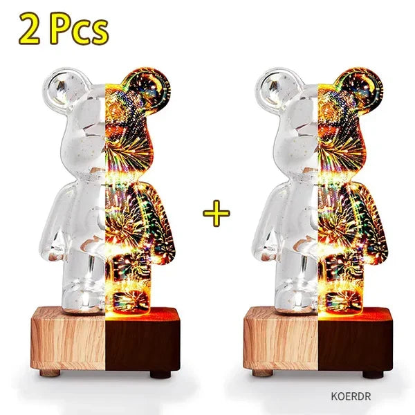 StarBear - Enchanting 3D Fireworks Effect Bear Lamp