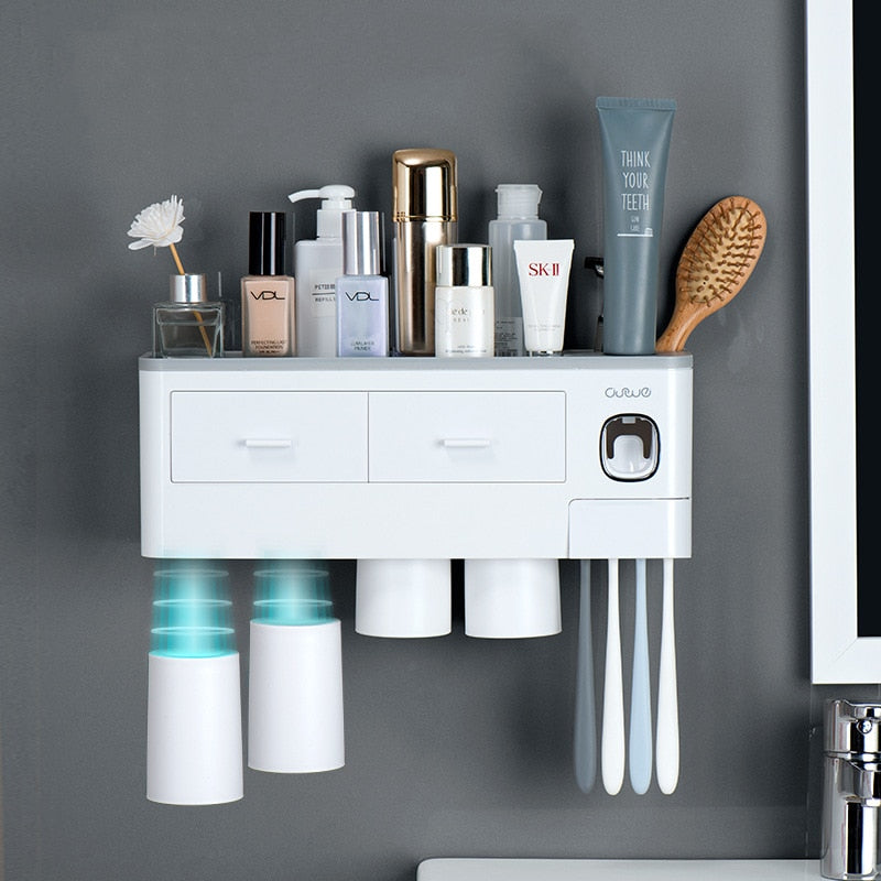 SmartCare Essentials - Bathroom Organizer with Toothpaste Dispenser