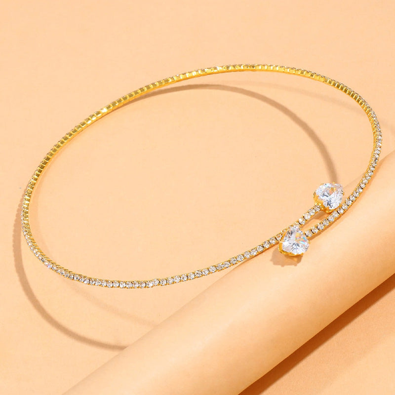 Rhinestone Choker Necklace - Elegant Sparkling Statement Piece
