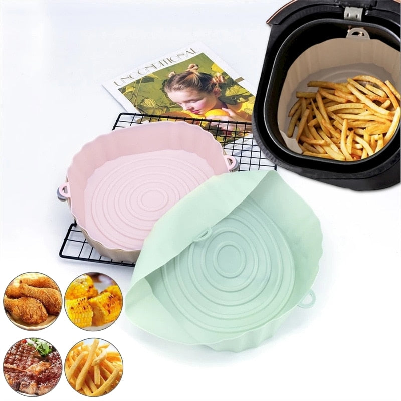 SiliconFry Tray - Reusable Air Fryer Liner, Dishwasher Safe