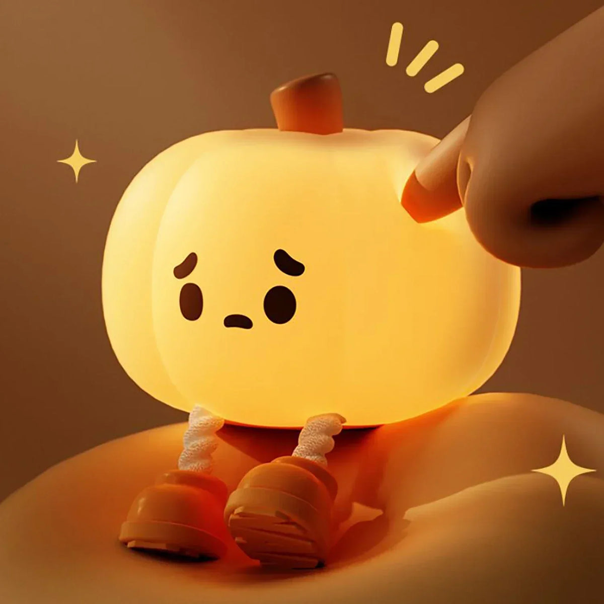 GlowPumpkin Light - Warm Glow Nightlight for Kids' Bedrooms