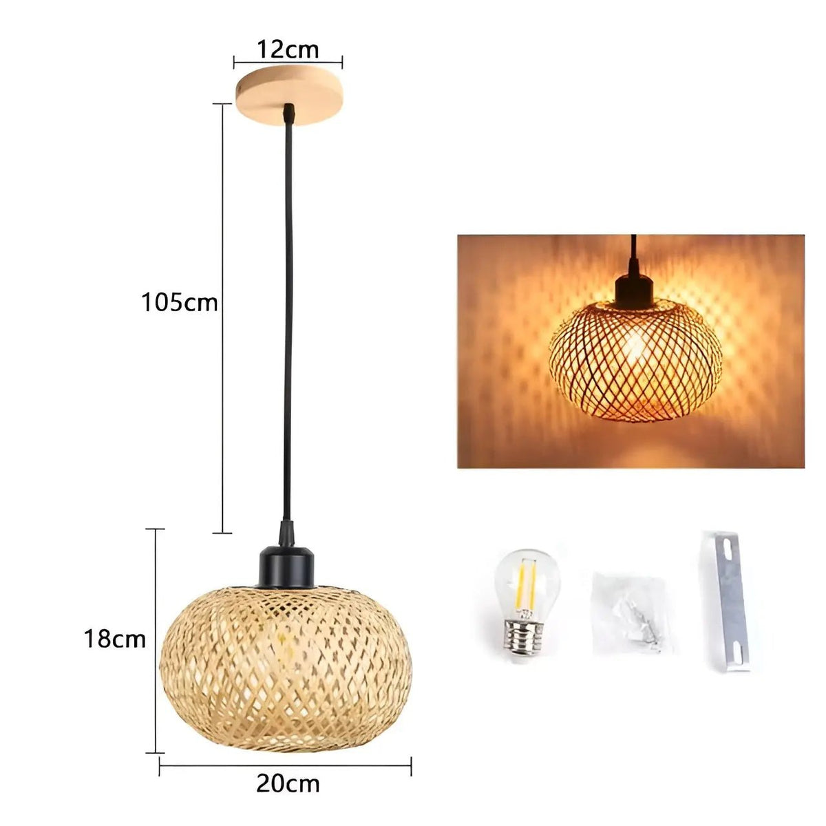 Kavendish - Handwoven Rattan Pendant Ceiling Light