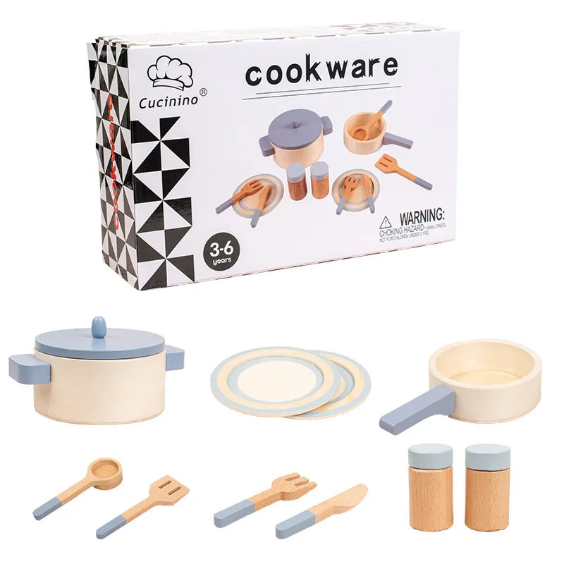 MiniCook Set - Wooden Kitchen Playset for Kids