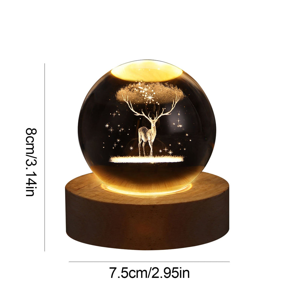 Crystal Light Ball - Enchanting Glass Ambiance Light for Your Home