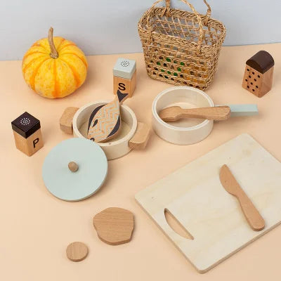 MiniCook Set - Wooden Kitchen Playset for Kids