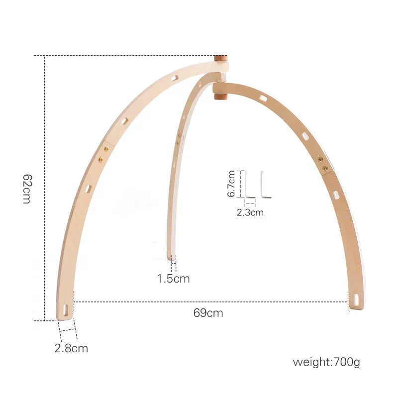 Montessori RattleFrame - Wooden Play Gym with Hanging Toys