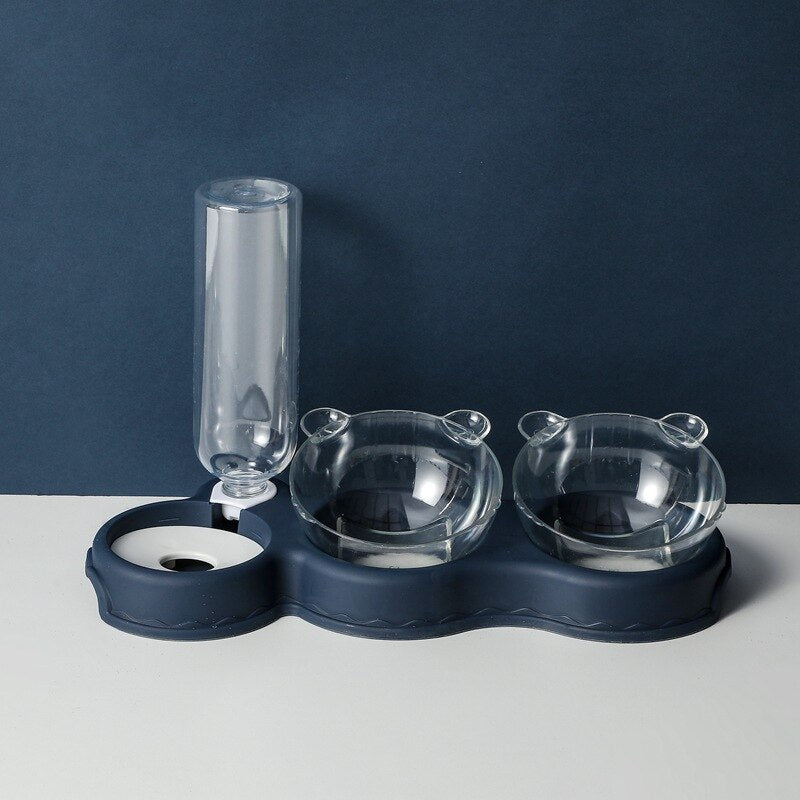 KarlFeast - Stylish 3-in-1 Pet Feeder Bowl