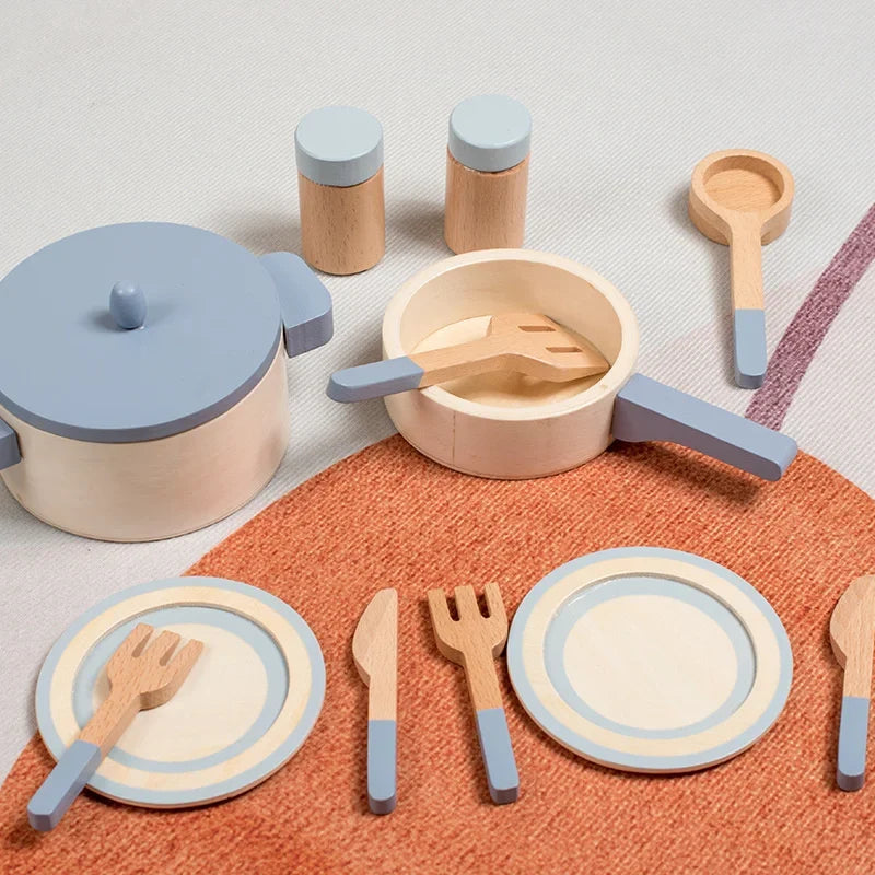 MiniCook Set - Wooden Kitchen Playset for Kids