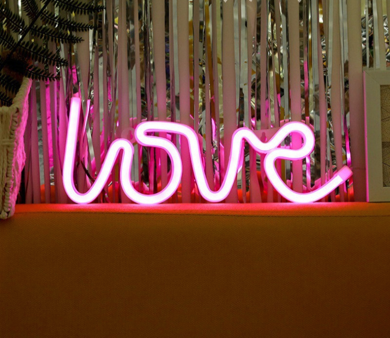 LoveGlow Neon Letters - Romantic LED Sign for Your Home Decor