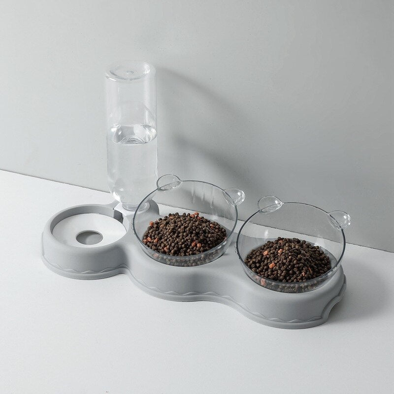 KarlFeast - Stylish 3-in-1 Pet Feeder Bowl