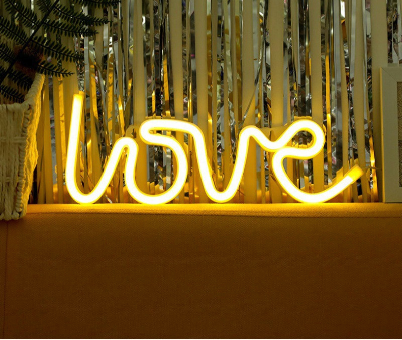 LoveGlow Neon Letters - Romantic LED Sign for Your Home Decor