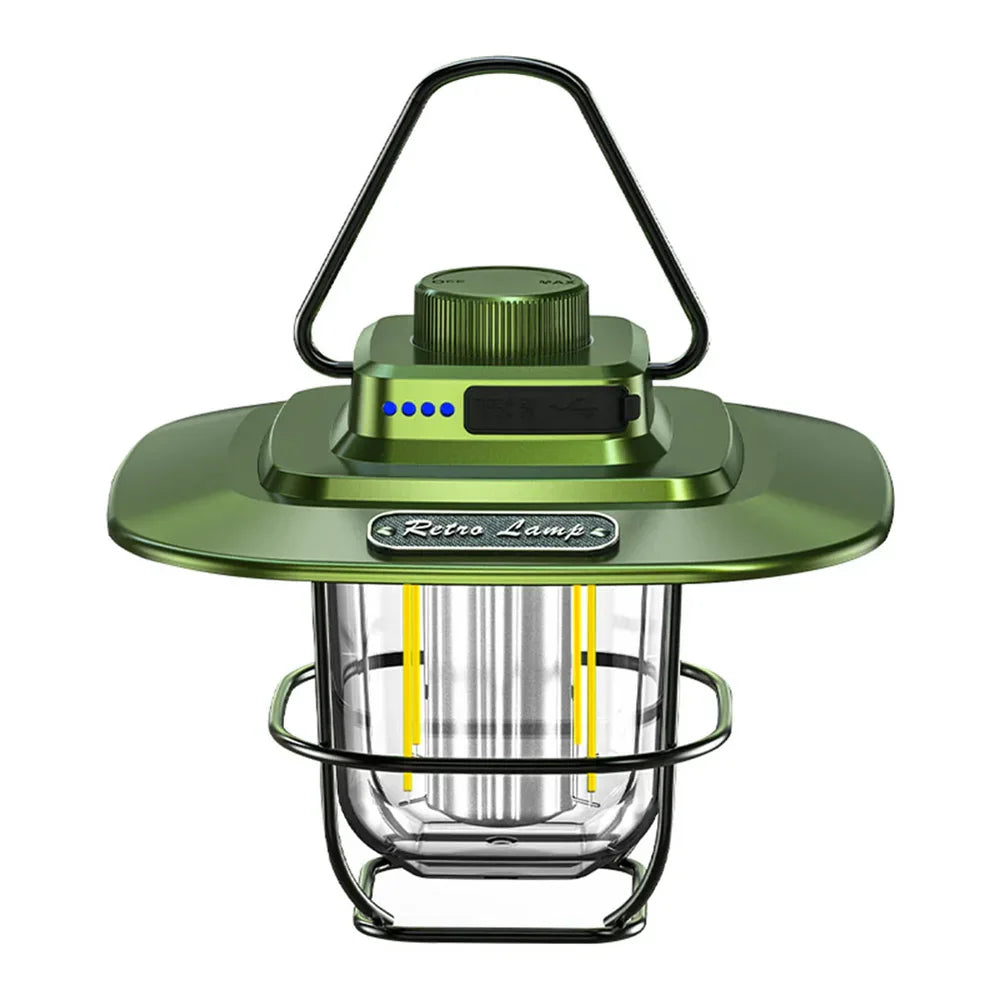NostalgiaGlow - Retro Rechargeable LED Lantern for Adventures