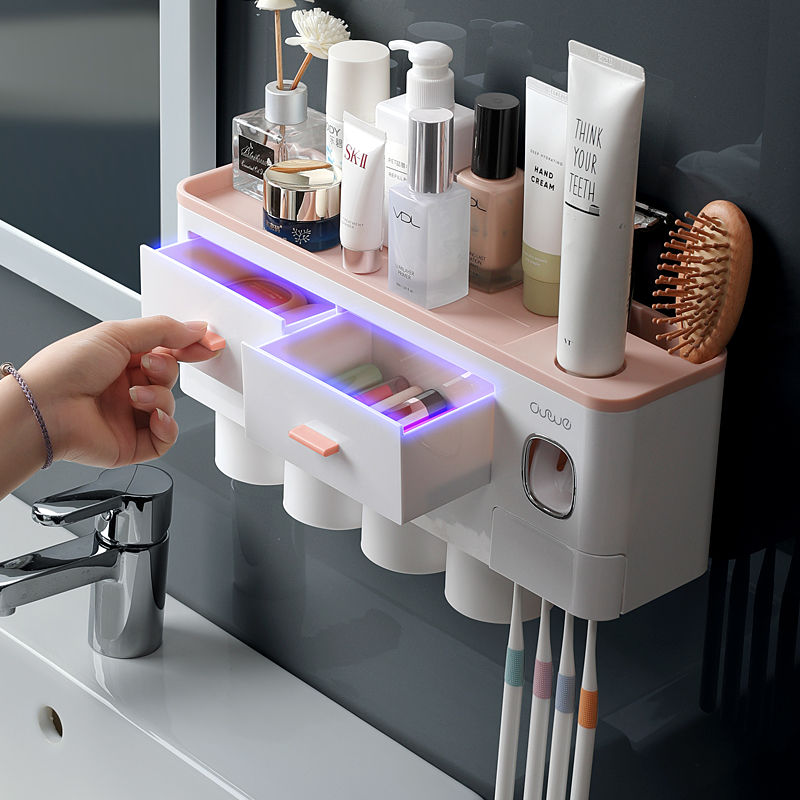 SmartCare Essentials - Bathroom Organizer with Toothpaste Dispenser